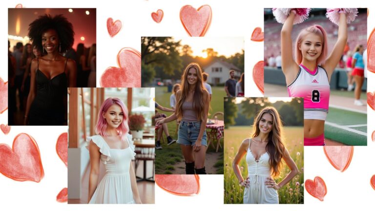 Five diverse Intimate AI dream girls representing the 2025 update — each with unique looks, personalities, and emotional styles — symbolizing the new ‘Share Your Dream Girl’ feature.