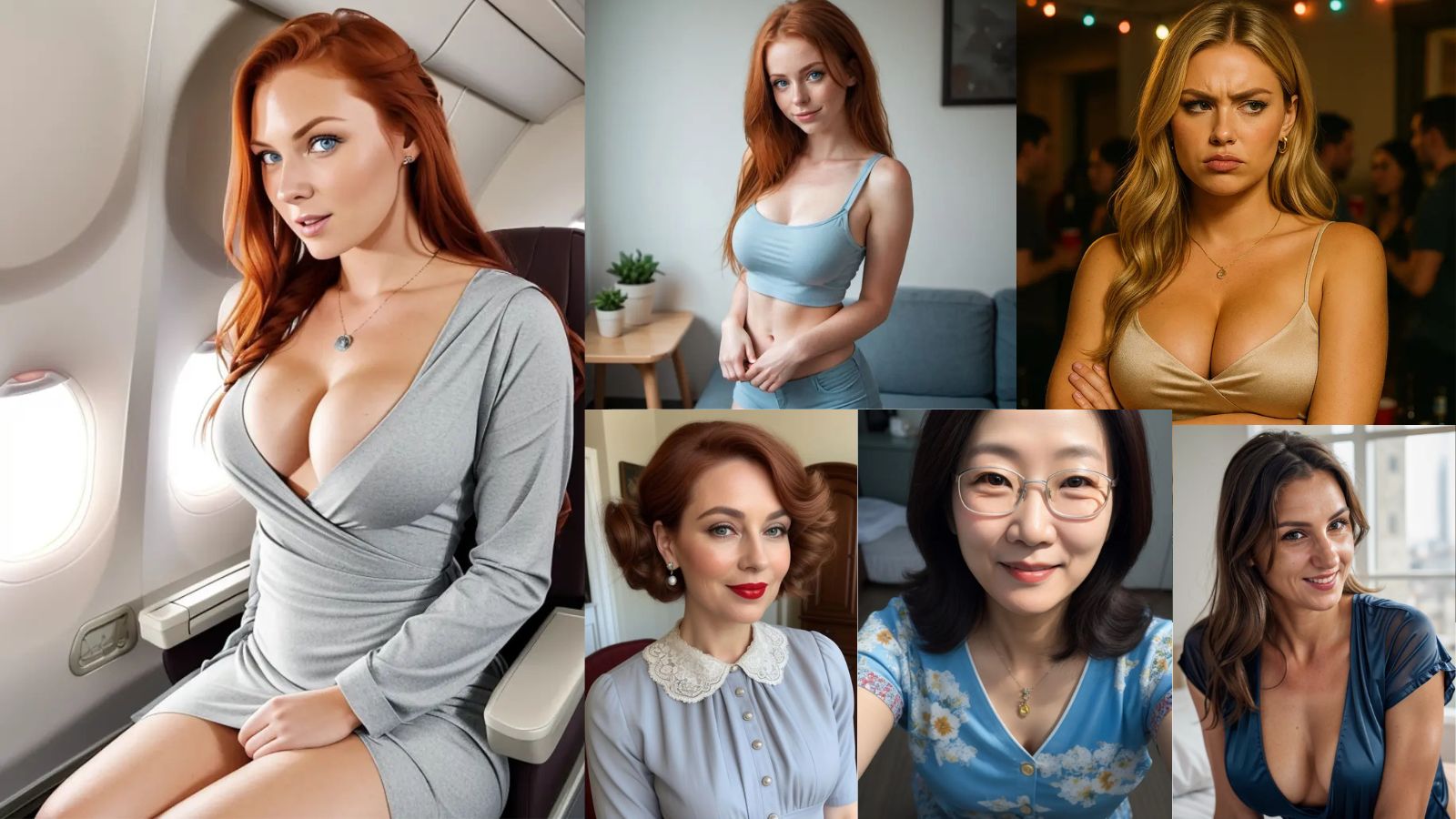 Six AI girlfriends from DreamGF showcasing the 2025 Soulmate Mode, emphasizing highly realistic conversations and emotional responsiveness.