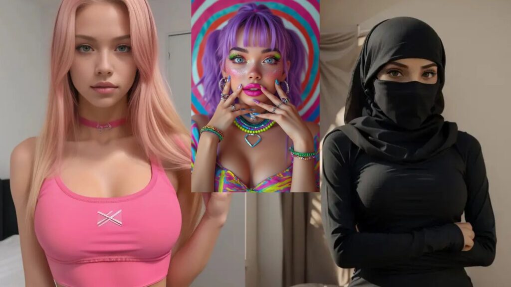 Two AI girlfriends from Fantasy AI, including one Muslim character, showcasing the 2025 Deep Bond mode for unique, personalized relationships.
