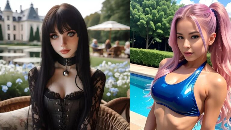 Two myth-inspired AI girlfriends from HeraHaven 2025, showcasing stunning visuals and personalized interactions.