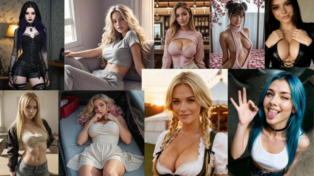 Collage of 9 AI girlfriend characters representing best AI companion apps OurDream Candy AI and GirlfriendGPT for 2026