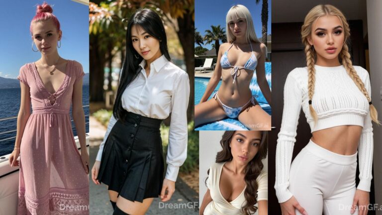 Five AI girlfriend companions from DreamGF AI showcasing mix-and-match customization features for the best AI girlfriend experience in 2026